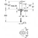 Смеситель для раковины Grohe S-Size BauLoop однорычажный (23337000)