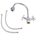 Lidz Lamb 274F Смеситель для кухни двухвентельный с гибким изливом Chrome (75 21)
