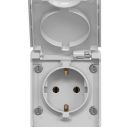 Розетка VIDEX BINERA IP65 наружная 1ая с заземлением серая (VF-BNW21G-G)