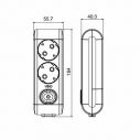 Колодка VIKO 2 гнезда с заземленнем с кнопкой белая Multi-Let