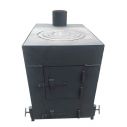 Буржуйка металлическая с чугунными кольцами (толщина 3мм) 550х350х500мм ТМ"УКРАЇНА"