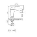Смеситель для умывальника LM 1042 Хром 