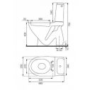  Унитаз-компакт CERSANIT EKO 2000 E021 с бачком и сиденьем полипропилен