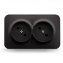 Розетка наружная двойная черный графит VIDEX BINERA IP20 (VF-BNS22-BG)