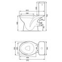 Унитаз-компакт Cersanit Mito Grey 373 010 с сиденьем из полипропилена