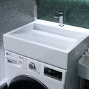 Раковина на стиральную машину Qtap Arvin 595х595 квадратная, белая (QTARV2365WHI48575)