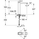 Смеситель на столешницу для раковины XL-размера Grohe Eurocube (23406000)