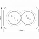 Розетка наружная двойная черный графит VIDEX BINERA IP20 (VF-BNS22-BG)