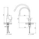 Vida 015F3 Смеситель для кухни с гибким изливом (k35) Black