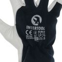 Перчатка кожаная комбинированная из овечьей кожи и ткани INTERTOOL SP-0174