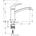 Смеситель hansgrohe Focus для кухонной мойки с поворотным изливом, хром 31806000