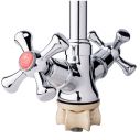 Lidz Lamb 274F Смеситель для кухни двухвентельный с гибким изливом Chrome (75 21)